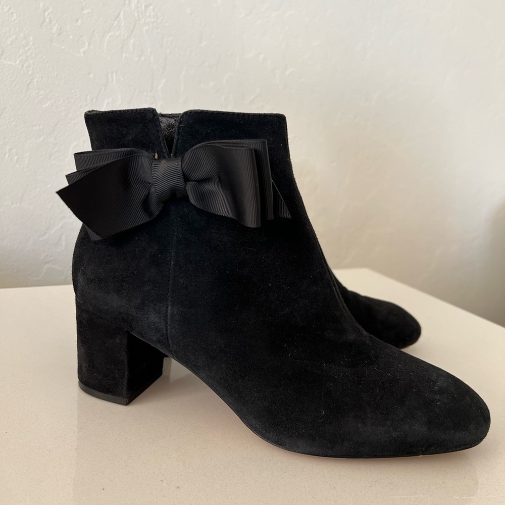 Kate Spade ♠️ Black Suede Bow Boots Size 9.5